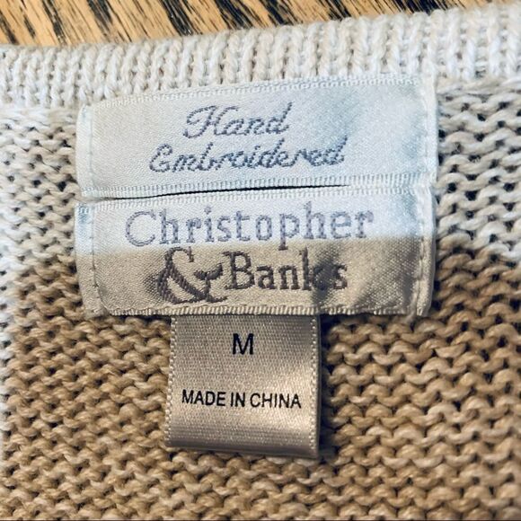 Christopher & Banks Sweater Vest Cat Embroidered size Medium - Picture 8 of 8